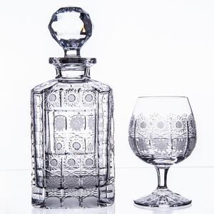 ONTE CRYSTAL Sada na rum (brandy) se skleničkami 280ml - okno na pískování, Klasika
