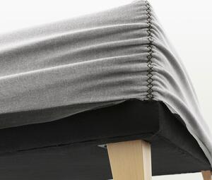 Světle šedá látková postel Kave Home Nikos 150 x 190 cm