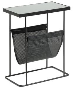 Černý skleněný odkládací stolek Kave Home Vivienne 45 x 25 cm