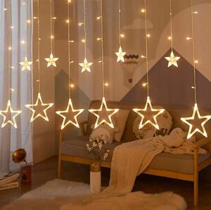Dekorační světelný řetěz s vánočními hvězdami a hvězdičkami délka 200 cm