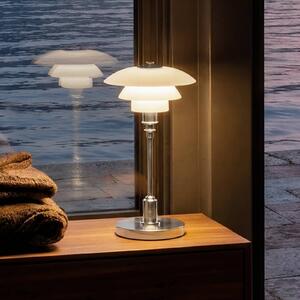 Louis Poulsen Akumulátorová stolní lampa PH 1-1 Portable, chrom, IP44, stmívatelný, Chrom / stříbro, Obývací pokoj / jídelna, Hliník, Design