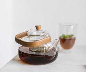 Andrea House, Konvice na čaj s filtrem a bambusovou rukojetí 1L | Průhledný MS70109