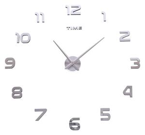 TZB Nástěnné hodiny Diy Nepri 65 - 130 cm - stříbrné 3D
