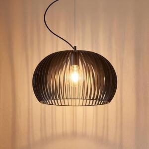 Lindby Závěsná lampa Jusra z černého kovu, 1 světlo., stmívatelný, Černá, Kuchyň, kov, Moderní