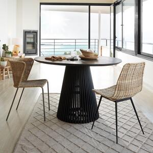 Černý dřevěný kulatý jídelní stůl Kave Home Jeanette 120 cm