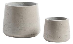 Kave Home Set dvou béžovo šedých betonových květináčů LaForma Lux II