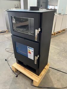 Kamna moderní model F inox, energetická úinnost A 81,20 %, 9 kW, 530 x 420 x 1000 mm