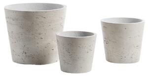 Kave Home Set tří béžovo šedých betonových květináčů LaForma Lux I