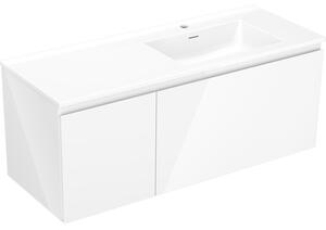 Mexen Orio koupelnová skříňka 120 cm s umyvadlem Otis vpravo, 1S, 1D, bílý lesk - 91A13-12047-3-BBFF00-W18P00