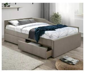 Rohová postel s roštem ILAUT béžová, 120x200 cm