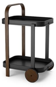 Umbra, Odkládací stolek / servírovací pojízdný stolek Bellwood Bar | černá/hnědá