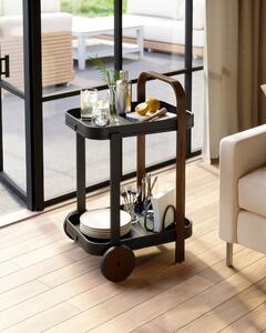 Umbra, Odkládací stolek / servírovací pojízdný stolek Bellwood Bar | černá/hnědá