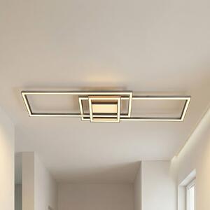 Lindby LED stropní svítidlo Mairin, dálkové ovládání, stmívatelné, stmívatelný, Hliník / šedá / zinek, Obývací pokoj / jídelna, Hliník, Moderní