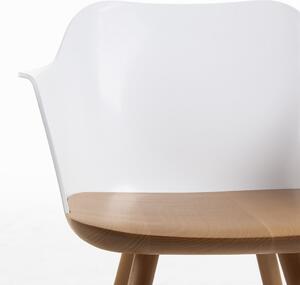 Bílá plastová jídelní židle Kave Home Bjorg s područkami