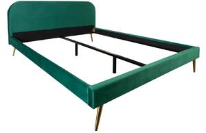 Moebel Living Smaragdově zelená sametová postel Allegra 140x200 cm