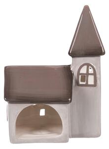 Keramický kostel na čajovou svíčku Šedivá barva ALA614-GREY