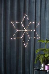 Star Trading, Dekorační kovová hvězda Lolly 40 cm 54x LED| stříbrná