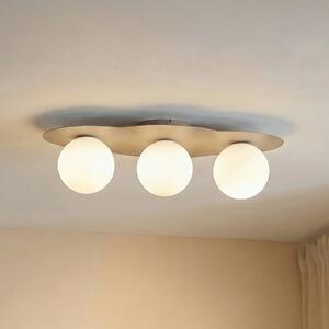 TK Lighting Stropní světlo Cloud, béžové, 3 žárovky, sklo, délka 51 cm, G9, stmívatelný, Krémová / jantar, Dětský pokoj, Sklo