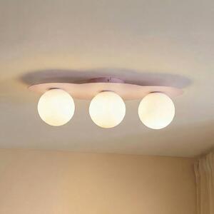 TK Lighting Stropní světlo Cloud, růžové, 3 žárovky, sklo, délka 51 cm, G9, stmívatelný, Fialová / růžová / barva růže, Dětský pokoj, Sklo, Young lifestyle