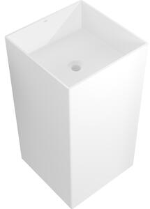 Mexen Xola-2 samostatně stojící umyvadlo z konglomerátu 45 x 45 cm, bílá mat - 26594500