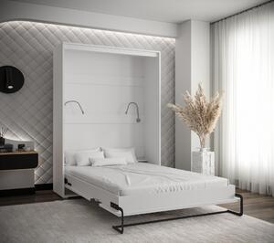 Sklápěcí postel Peka 140x200cm, bílá/černá, vertikální