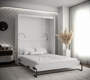 Sklápěcí postel Peka 160x200cm, bílá, vertikální