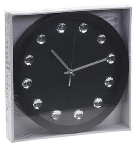 DekorStyle Nástěnné hodiny s kameny černé