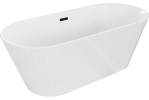 Mexen Flavia volně stojící vana 150 x 75 cm, bílá, přepad černý - 54031507500-B