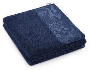 Bavlněný ručník AmeliaHome Crea tmavě modrý