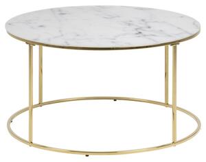 Actona Konferenční kulatý stolek Bolton 2 bílý mramor/zlatá