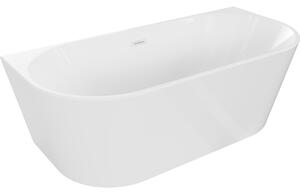 Mexen Oval volně stojící wanna ke zdi 150 x 75 cm, bílá, bílý přepad - 52671507500-20