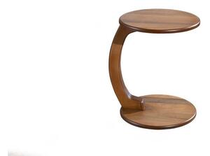 Ořechový odkládací stolek ve tvaru C