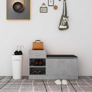 Lavice s botníkem betonově šedá 94,5 x 31 x 57 cm kompozit 326745