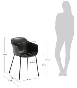 Černá plastová jídelní židle Kave Home Khasumi