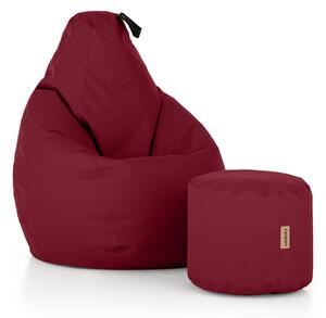SakyPaky sedací set Hruška s taburetem červená