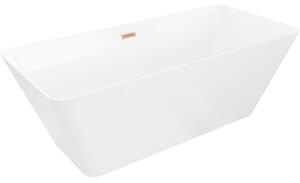 Mexen Velo Slim volně stojící vana 170 x 75 cm, bílá, přepad kartáčovaná měď - 52811707500-65