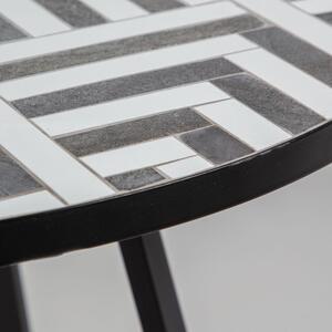 Černobílý keramický zahradní stůl Kave Home Tella 90 cm