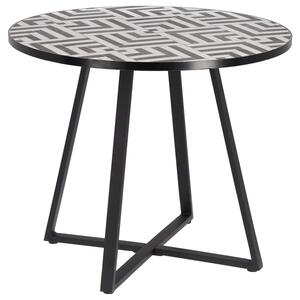 Černo bílý keramický zahradní stůl Kave Home Tella 90 cm