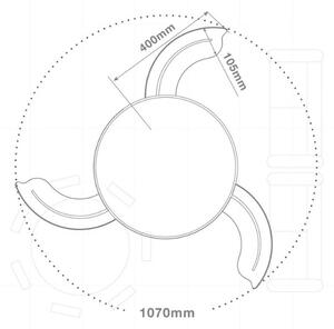 Stropní ventilátor se světlem Tungati 107cm 61W, 1521lm, CCT, DO, černý, 3 roky záruka