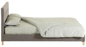 Šedá látková postel Kave Home Natuse 150 x 190 cm