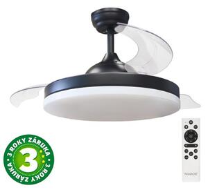 Stropní ventilátor se světlem Tungati 107cm 61W, 1521lm, CCT, DO, černý, 3 roky záruka