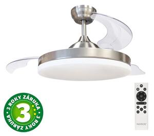Stropní ventilátor se světlem Tungati 107cm 61W 1521lm, CCT, DO, barva nikl, 3 roky záruka