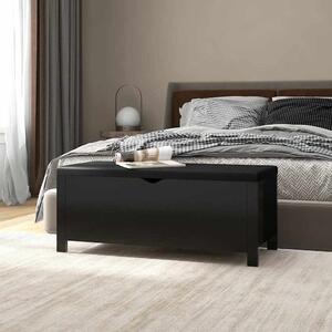 Úložný box s poduškou černá 105 x 40 x 45 cm kompozitní dřevo 326769