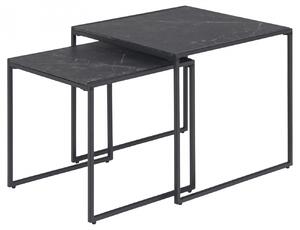 Design Scandinavia Konferenční stolek Infinity (SADA 2 ks), 50 cm, černá