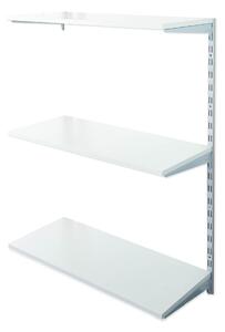 Biedrax Nástěnný regál přídavný 35 x 80 x 100 cm, stříbrný - 3 police šedá