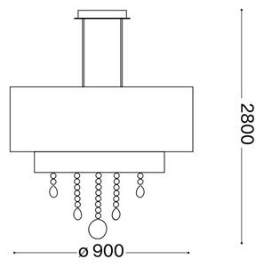 Ideal Lux - Křišťálový lustr na lanku OPERA 10xE27/60W/230V pr. 90 cm bílá