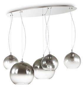 Ideal Lux - Lustr na lanku NEMO PLUS 5xE27/42W/230V lesklý chrom/kouřová šedá