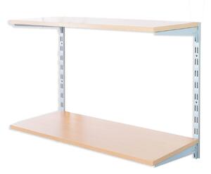 Biedrax Nástěnný regál základní 20 x 40 x 50 cm, stříbrný - 2 police buk