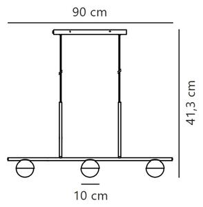 Nordlux - Lustr na lanku CONTINA 3xG9/5W/230V mosaz