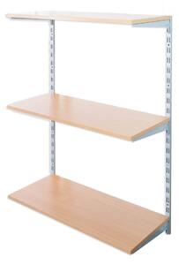 Biedrax Nástěnný regál základní 20 x 80 x 100 cm, stříbrný - 3 police buk